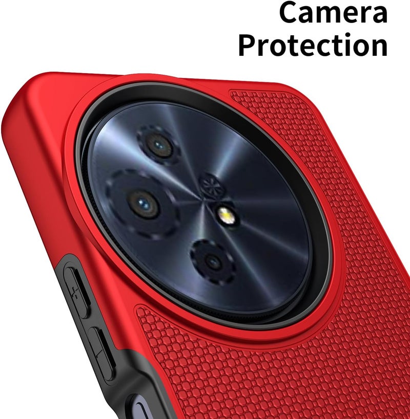 Mocotto for TCL 60 XE NXTPAPER 5G/TCL 50 XL 5G Case with Tempered Glass Screen Protector,Dual Layer Heavy Duty Shockproof Protection (Red) - Image 5